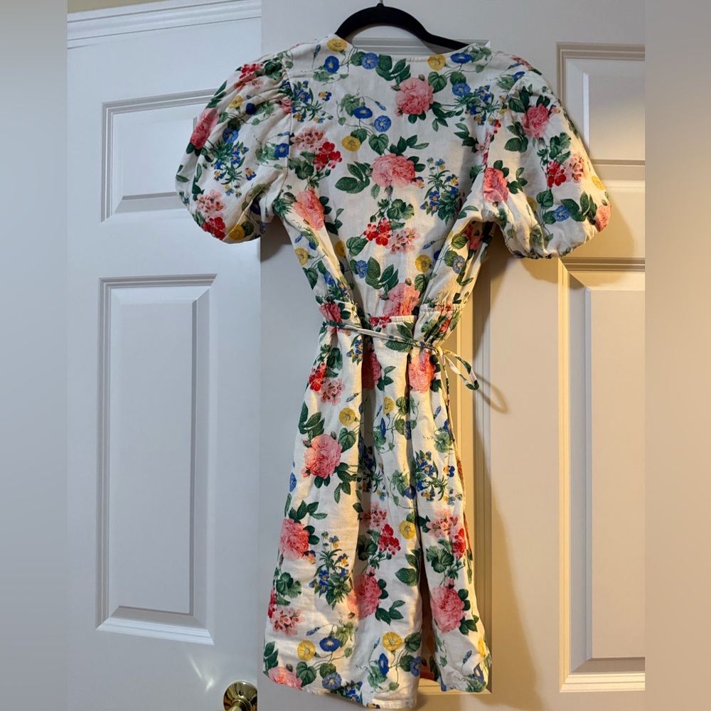 Old Navy Floral Puff Sleeve Mini Wrap Sundress - Picture 6 of 8